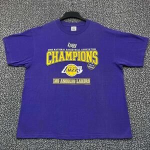 Los Angeles La Lakers Shirt Men Xl Purple Nba Finals Delta Short Sleeve Cotton